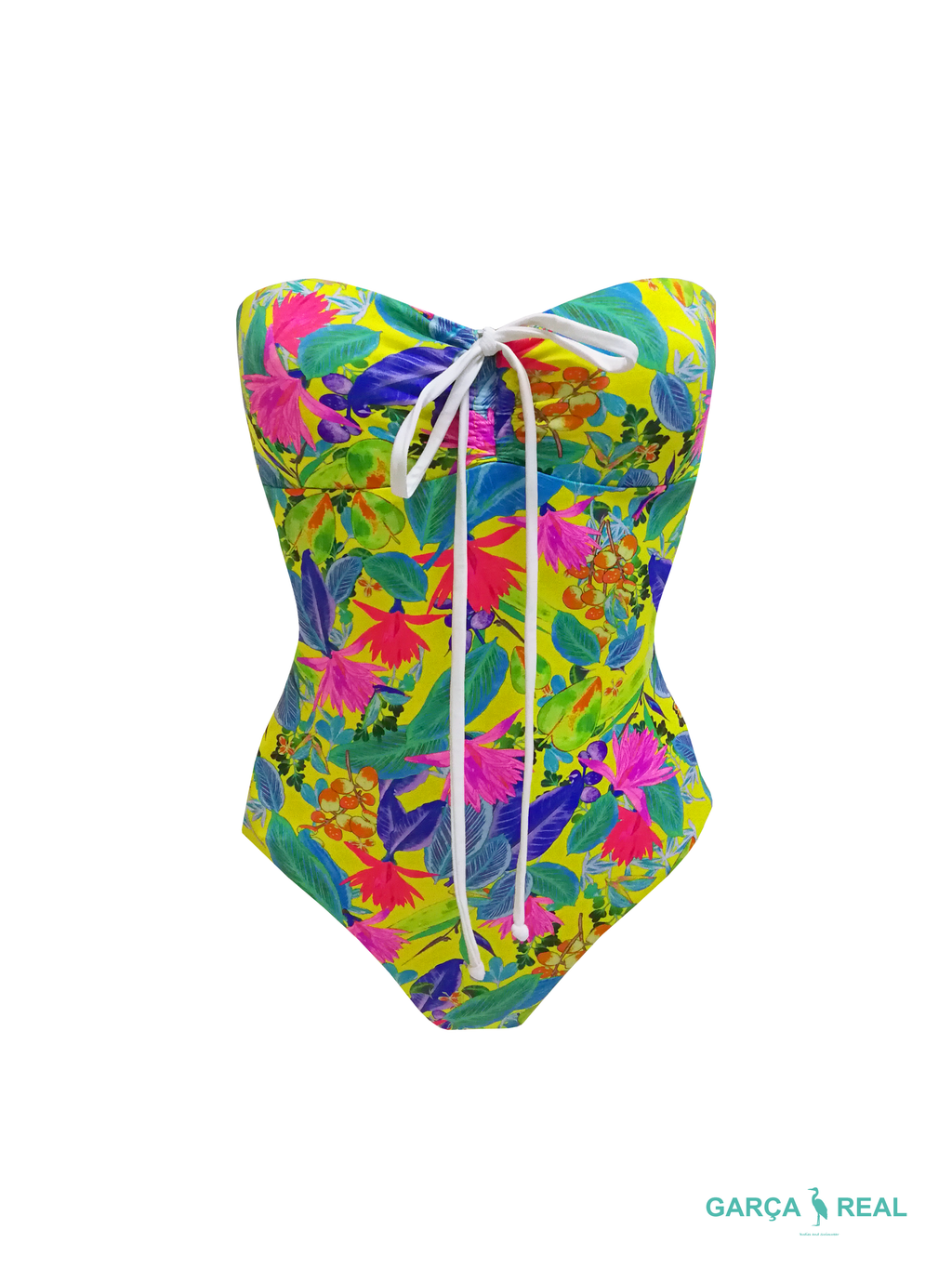 Reversible Corset Floral and Black Swimsuit