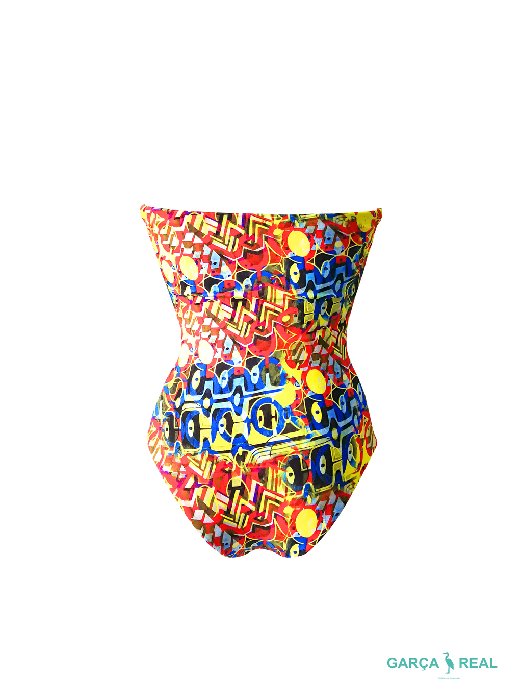 Reversible Corset Abstract and White Swimsuit